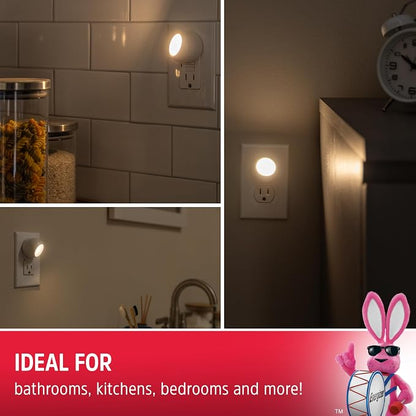 Energizer LED Rotating Night Lights Plug Into Wall Dusk to Dawn Sensor Home Decor Apartment Essentials Ambient Lighting Nightlight 40293 2 Pack