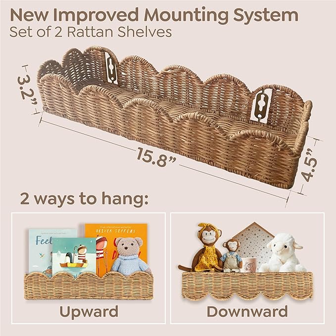 Nursery Book Shelves Set of 2
