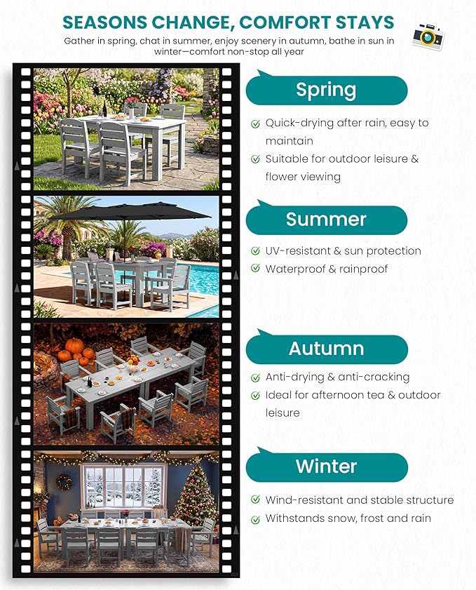 SERWALL Outdoor Dining Sets for 8, Outdoor Dining Sets for 8 Person