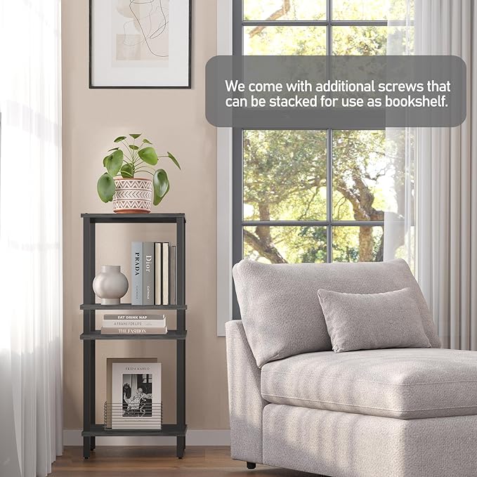 TUTOTAK End Table with Charging Station, Small Side Table, Nightstand Bedside