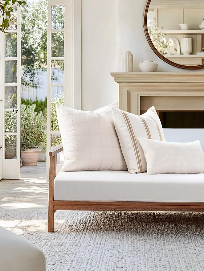 Crumbs Home Modern Farmhouse Fall Linen Indoor Outdoor Throw Pillow Cover Only
