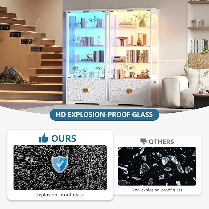 TAGELIER RGB Glass Display Cabinet