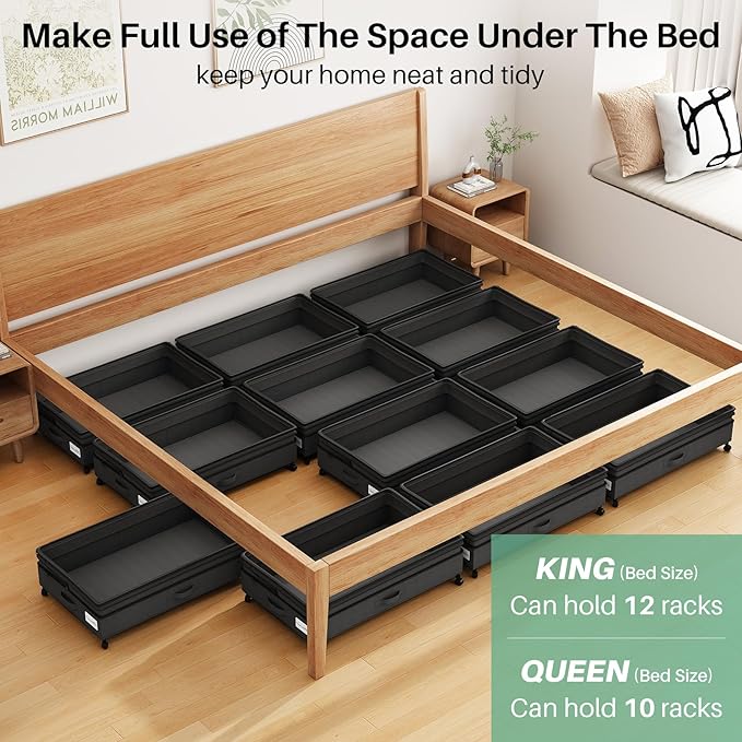 Kitstorack 2Pack Height-adjustable Under Bed Storage