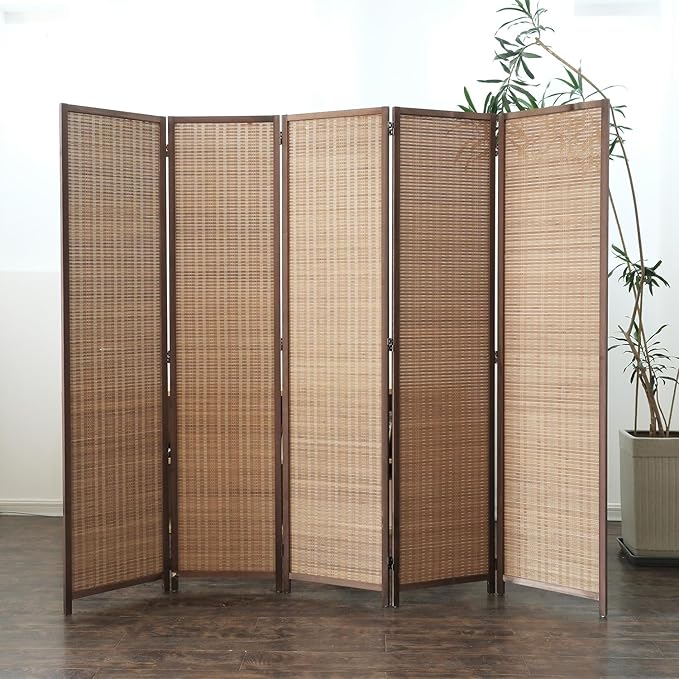 Furnnylane 5 Panel Bamboo Room Divider