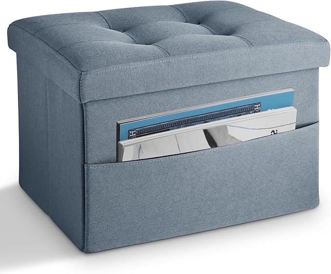 LINMAGCO Storage Ottoman Folding Foot Stool Ottoman