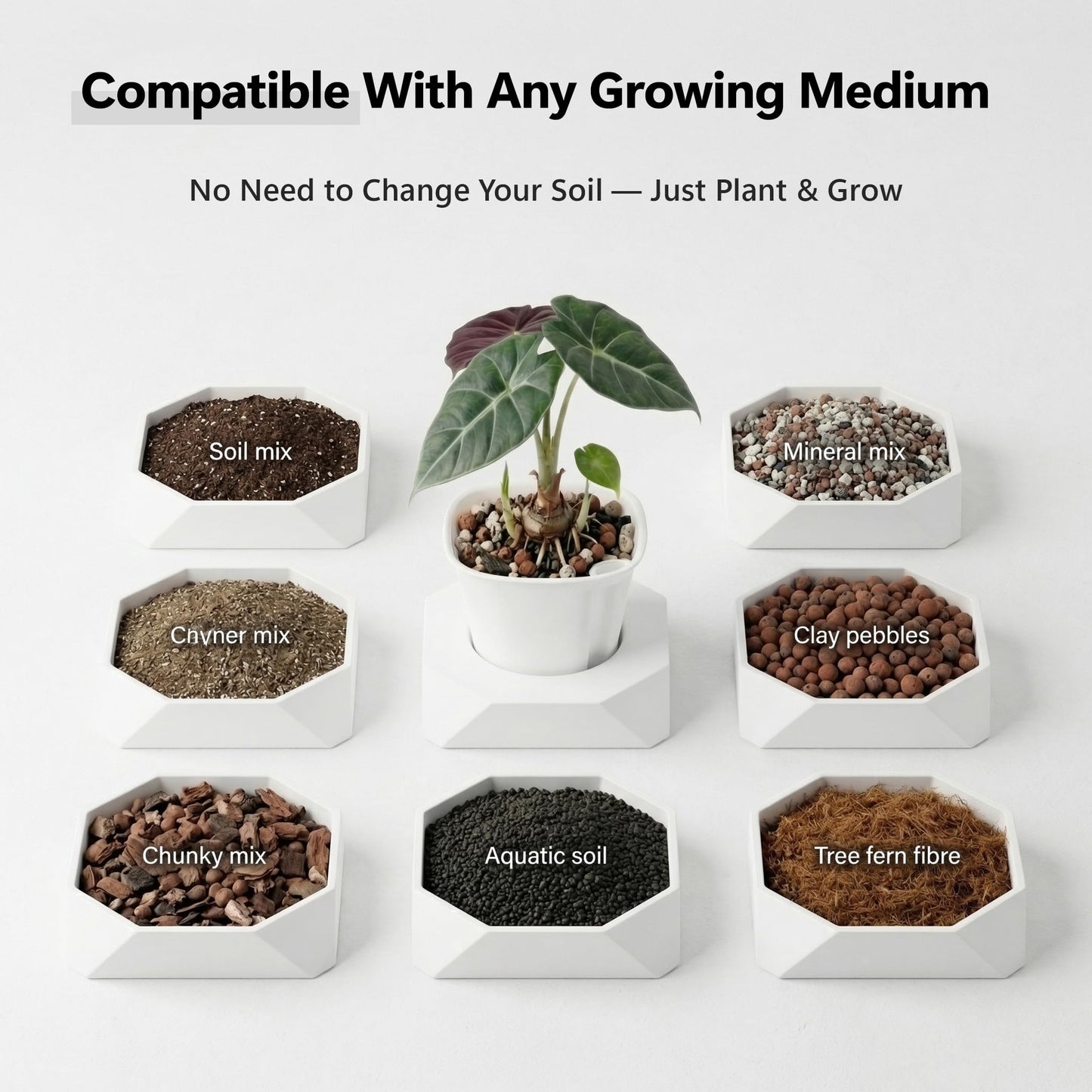 FYRIXONE 10 Pack 3 Inch Self Watering Pots for Indoor Plants, White Plastic Planters with Water Level Indicator, Drainage Holes & Wick, Small Plant Pots for Cuttings, Seedlings, Herbs, African Violets