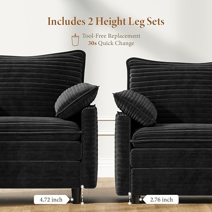 Vesgantti 40" Single Seat Sofa, Comfy Cloud Couch Deep Seat Upholstered Couch