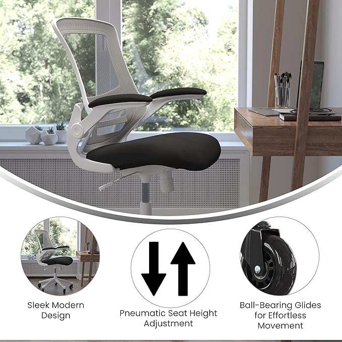 Flash Furniture Kelista Mid-Back Black Mesh Swivel Ergonomic Task Office Chair