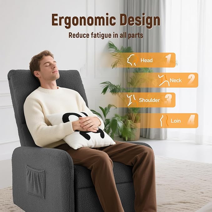 Korser 360° Rocking Chair, Nursery Rocker Chair