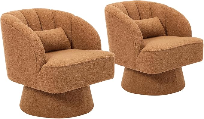 Garvee Ultra-Plush Swivel Accent Chair, 360° Barrel Lounge Chair