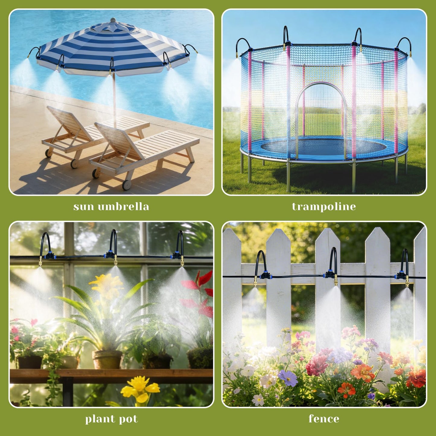100 Ft Drip Irrigation System for Garden - 16pcs Adjustable Brass Nozzles & Bendable Rod,Upgraded Garden Watering System for Outdoor Plants,Raised Bed,Yard,Potted Plant,Lawn