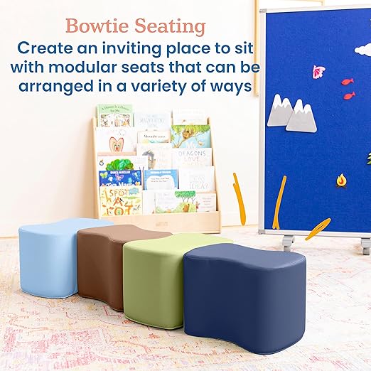 ECR4Kids SoftZone Toddler Modular Stool Seating Set, Classroom Furniture