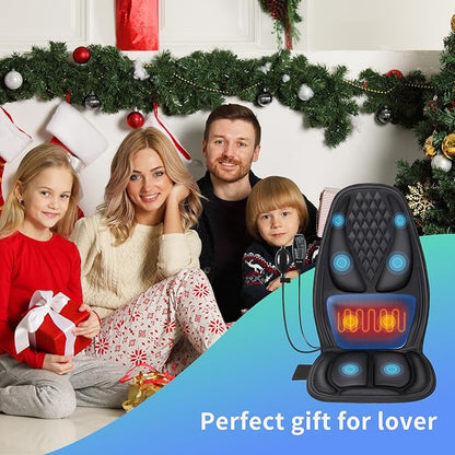 Back Massager with Heat with 8 Motors, Massage Chair Pad, Seat Massager with Back Traction for Full Body Massage, Massage Cushion for Home/Office/Valentine's Day
