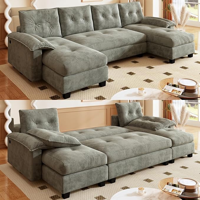 104.7" U-Shaped Sleeper Sofa