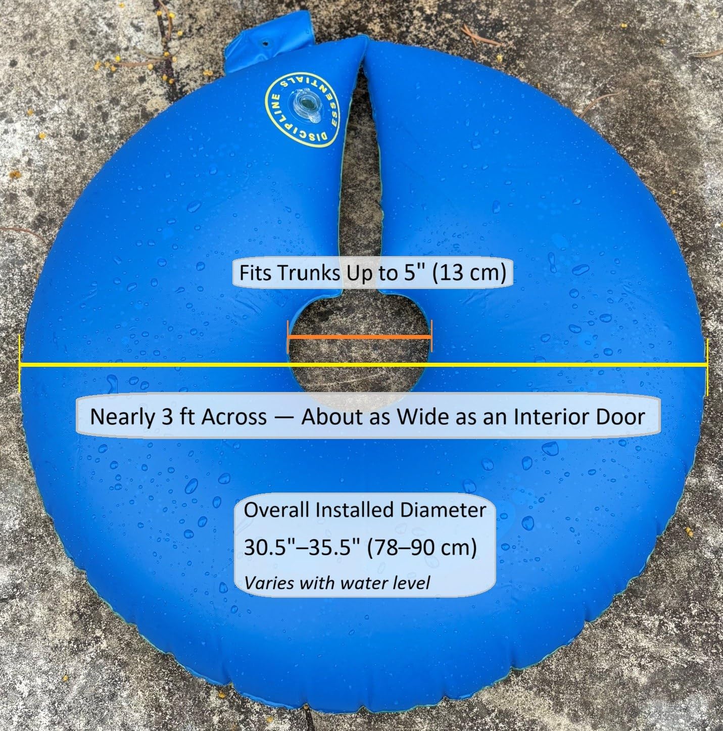 12+ Hours Slow Release Ring-Style Tree Watering Bag - 15 Gallon Watering Ring for Trees, Discipline Essentials (2 Pack, Blue/Yellow)