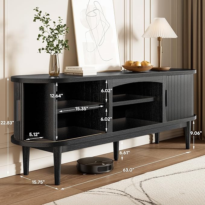 Decofy Mid Century TV Stand for TVs up to 70 Inches, Entertainment Center