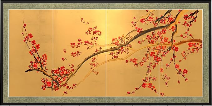 Oriental Furniture Plum Tree on Gold Leaf