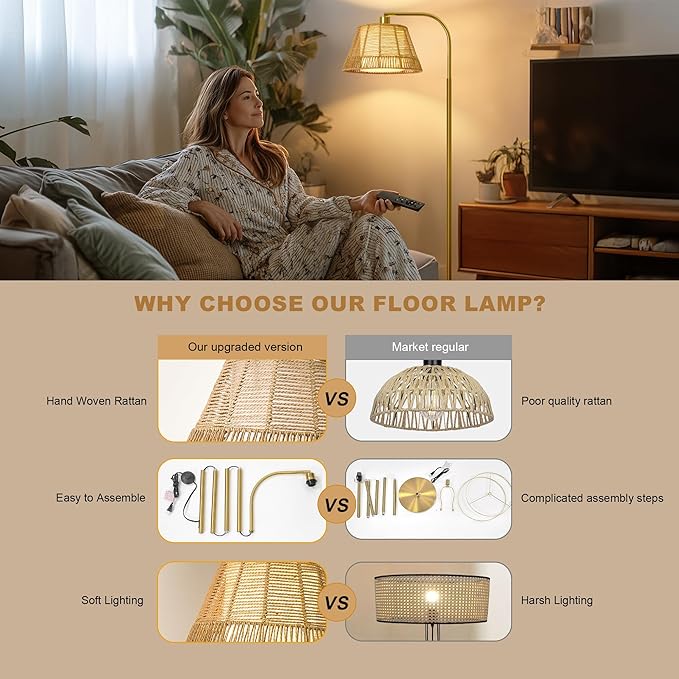 Oneach Arc Floor Lamp for Living Room