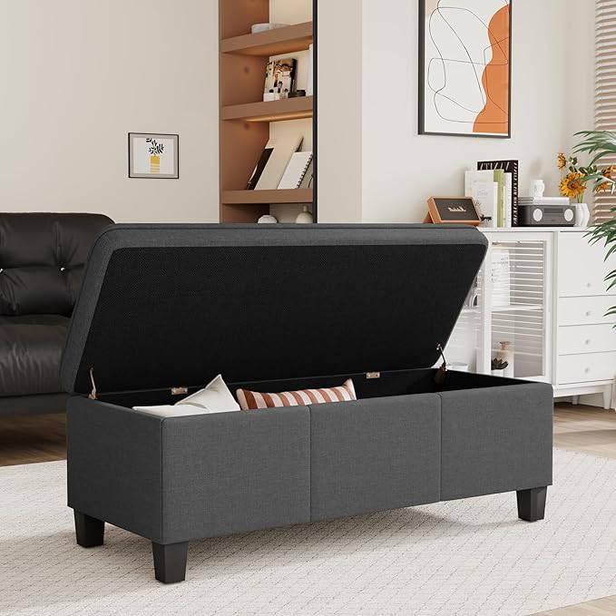 YESHOMY 47 Inches Ottoman with Storage, Storage Bench with Legs, Ottomans