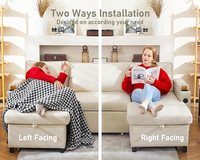 DURASPACE Sofa Bed Sleeper Pull Out 2 in 1 Sectional Sleeper Sofa Couches