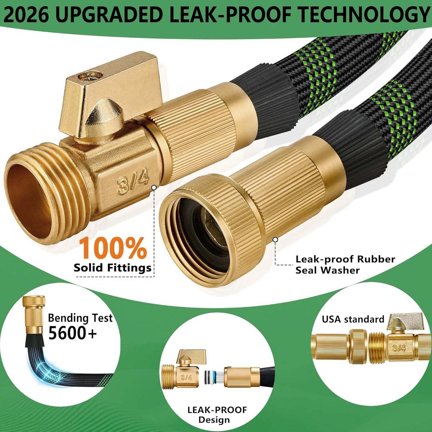 50 ft Garden Hose, Flexible Ultra Lightweight Durable Garden Hose, Kink-Free Water Hose with 10 Function Sprayer - Non-Shrinking Garden Hoses, Easy to Store,All-Weather, Car Washing Pipe Garden Hoses