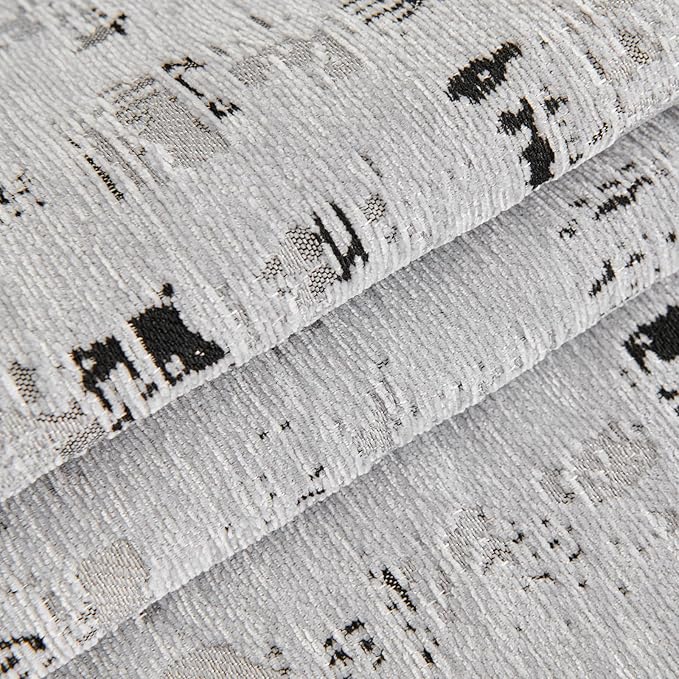 DREAMINGO Abstract Chenille Couch Cover Blanket Grey Black Boho Sofa Cover