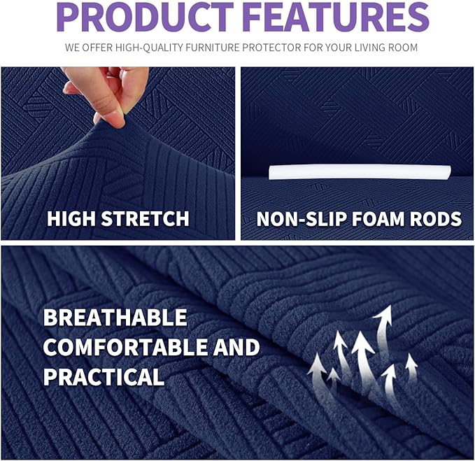 ZNSAYOTX Oversized Super Stretch Couch Cover, New Striped Sofa Covers