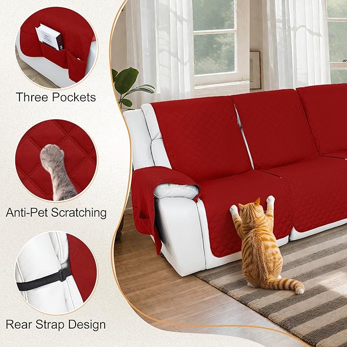 HDCAXKJ Reclining Sectional Couch Covers L Shape Recliner Sofa Middle Console