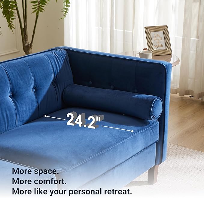 Dreamsir 78'' W Velvet Sofa, Mid-Century Modern Love Seats Sofa Furniture