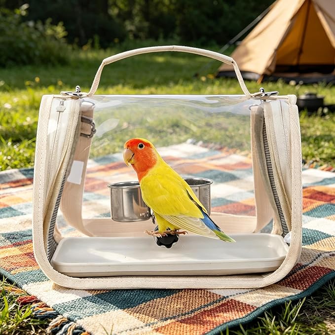 Bird Carrier,Bird Transport Bag with Perch | Lightweight Parakeet Cage | for Parrot Parakeet Cockatiel Conure Cockatoo Outdoor Travel Camping Road Trip Vacation
