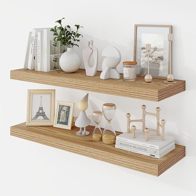 Acovy 30 Inch Floating Shelves, 9.3" Deep Floating Shelf Wall Mounted, Rustic