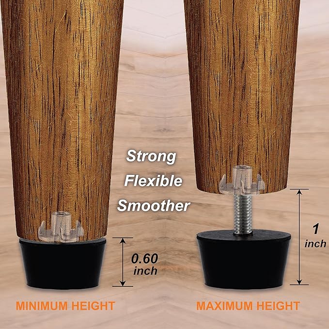 NEWBYTEK M6 Thread Furniture Feet Levelers, Floor Protection Feet Glides