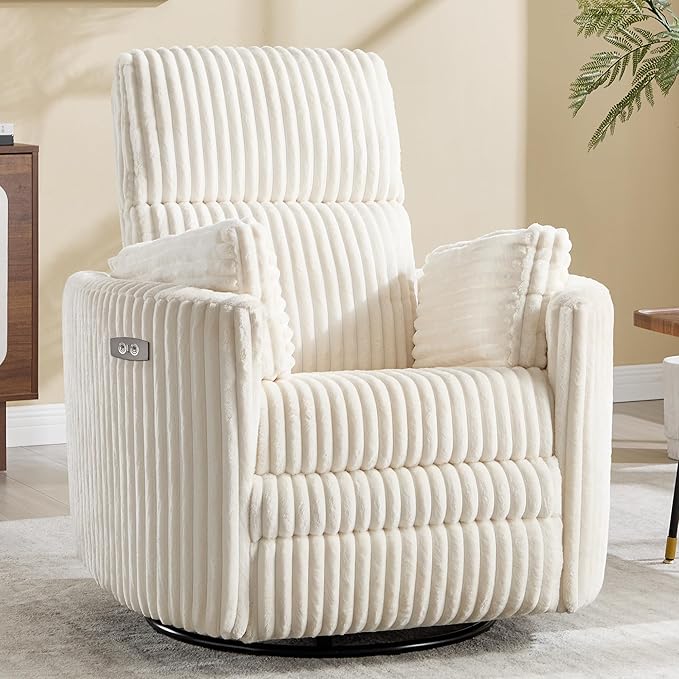 Power Recliner, Nursery Swivel Glider Rocking Chair