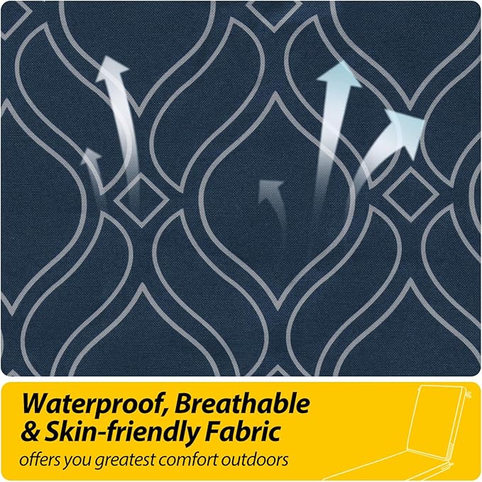 AAAAAcessories Outdoor Chaise Lounge Cushions, Fade-Resistant, Waterproof Patio