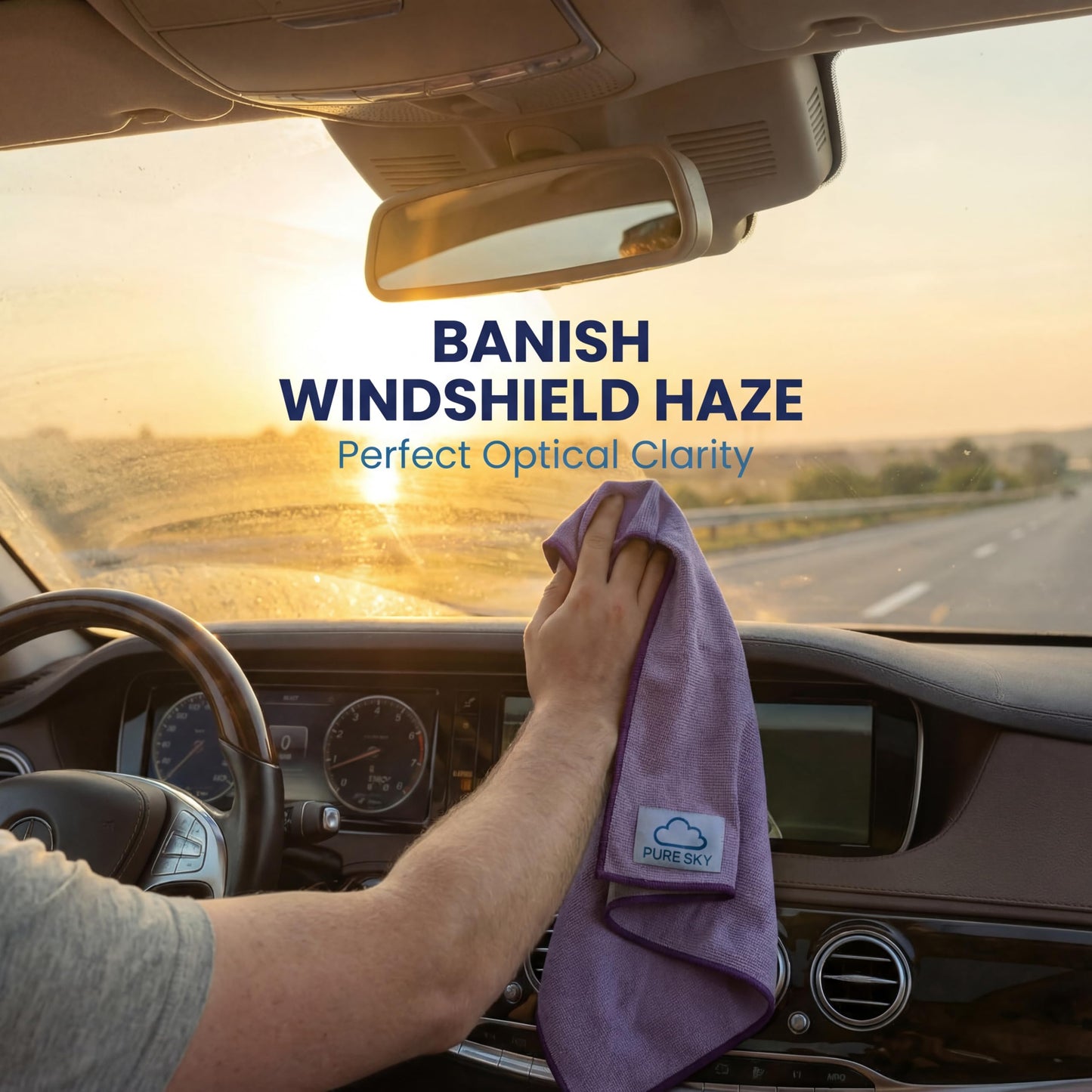 Pure-Sky Microfusion Window Thickened Magic Cleaning Cloth - Microfiber Streak Free Cleaning Cloths Reusable Magic Cleaning Wipes for Windows Glass Magic Streak Free No Wiping Marks Glasses Cleaner