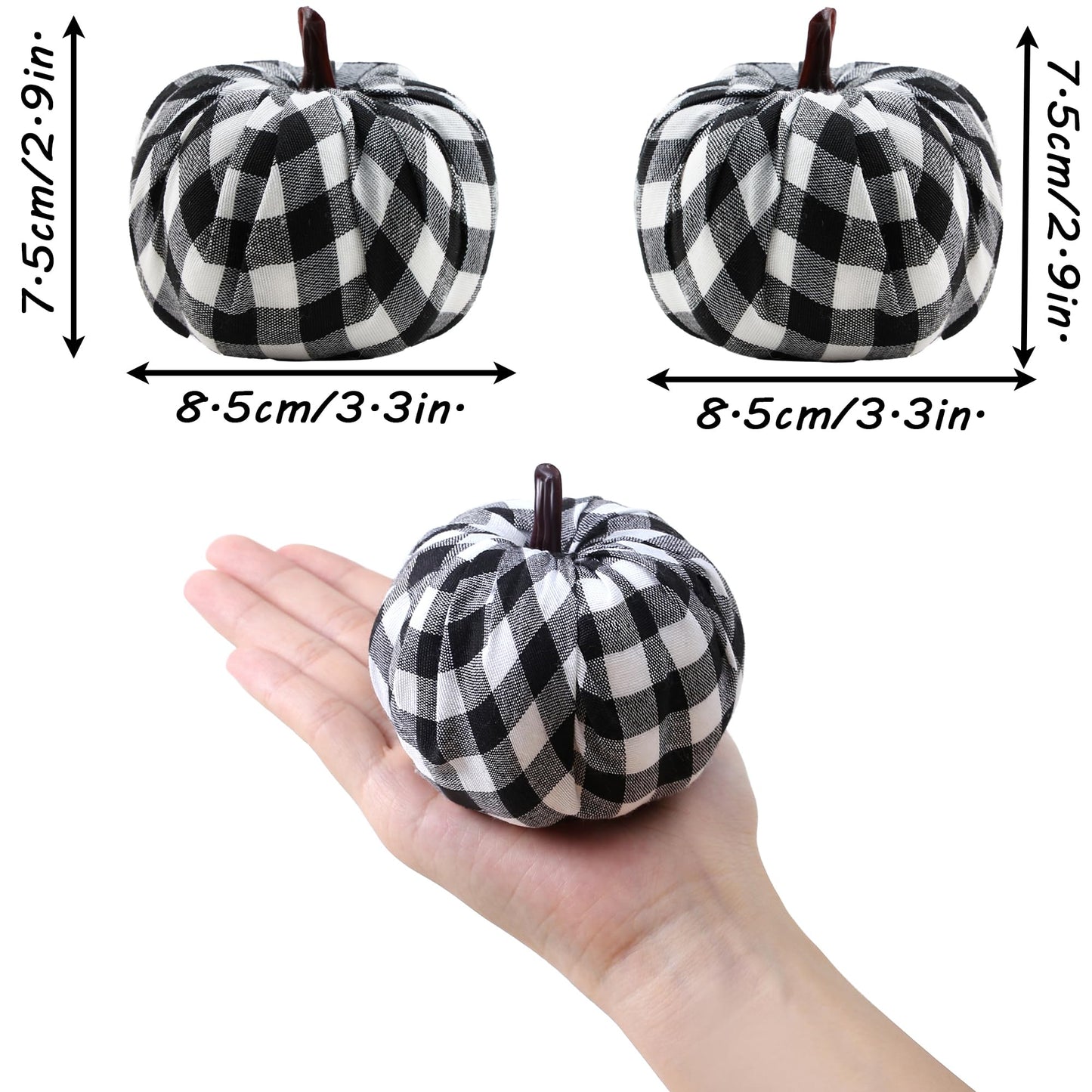 SITUMEIZI 12 Pcs Pumpkins Fake Harvest Velvet Pumpkin White Black Small Faux Fabric Foam Pumpkin for Fall Decor Wedding Thanksgiving Halloween Home Farmhouse Decoration(Burlap)