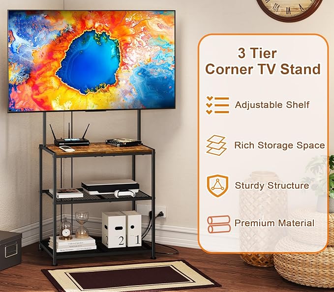 23 Inch to 50 Inch Floor Small Corner TV Stand