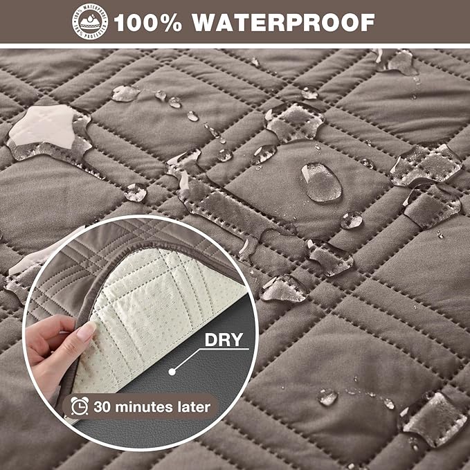 TAOCOCO 100% Waterproof Recliner Sofa Cover, Non Slip Split Couch Covers
