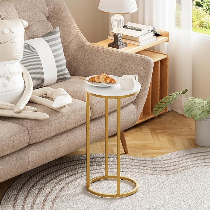 C Shaped End Table, Couch Side Tables