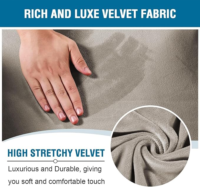 H.VERSAILTEX Velvet Stretch Recliner Couch Covers 4-Pieces Style Recliner Chair