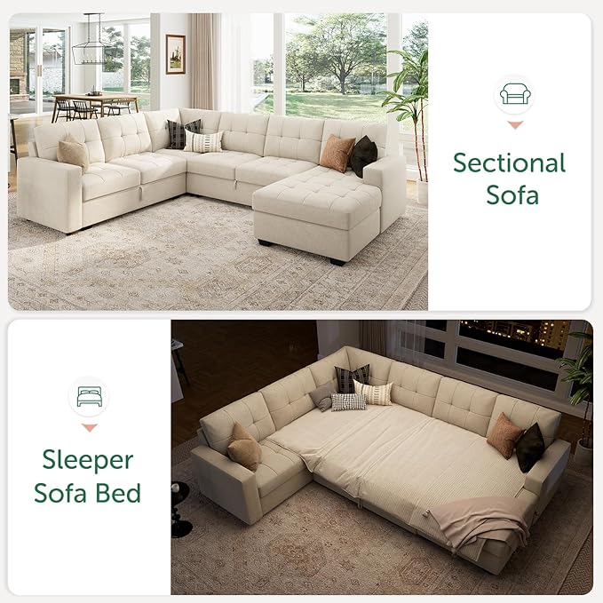 HONBAY Sleeper Sectional Sofa