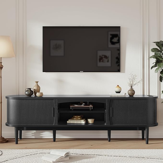 Decofy Mid Century TV Stand for TVs up to 90 Inches, Entertainment Center