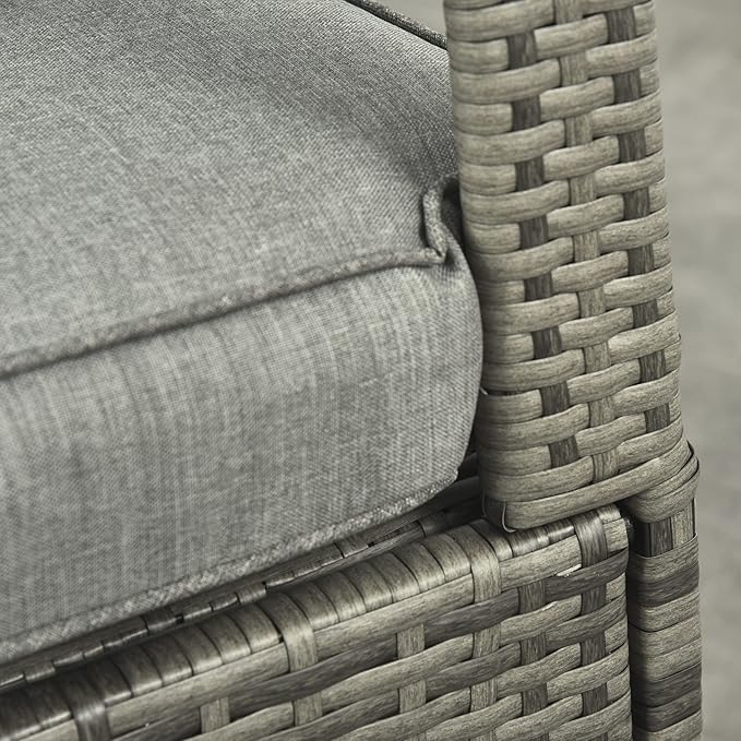 Outsunny Wicker Outdoor Rocking Chair, Patio Recliner