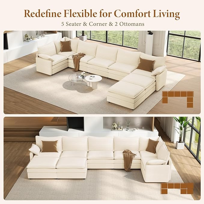 Vesgantti Large Modular Sectional Sofa, Big Comfy Cloud Couch
