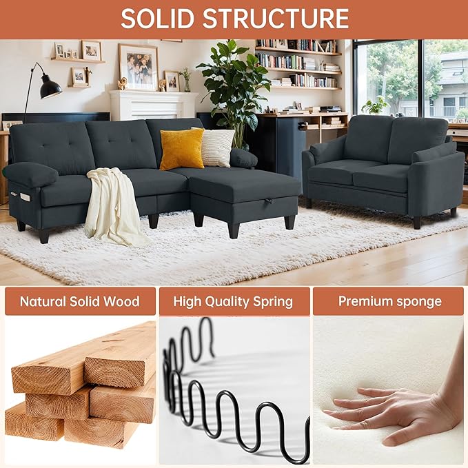 5 Seat Sectional Sofa Set for Living Room Set