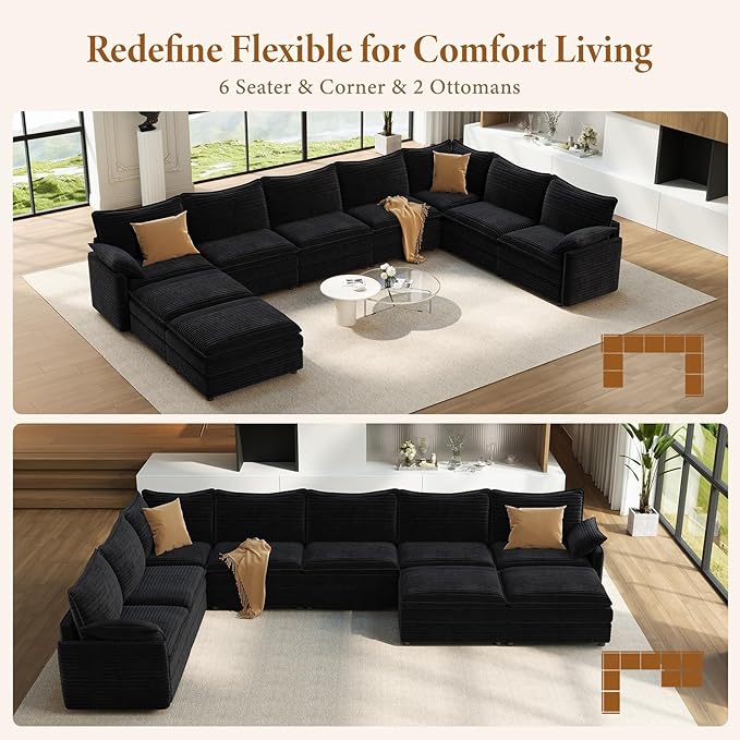 Vesgantti Large Modular Sectional Sofa, Big Comfy Cloud Couch