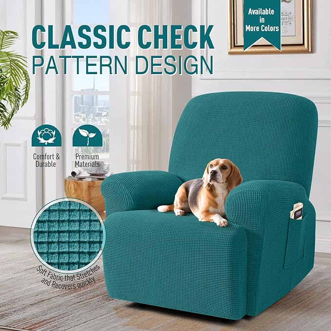 TAOCOCO Recliner Cover 4-Pieces, Recliner Stretch Sofa Slipcover, Recliner