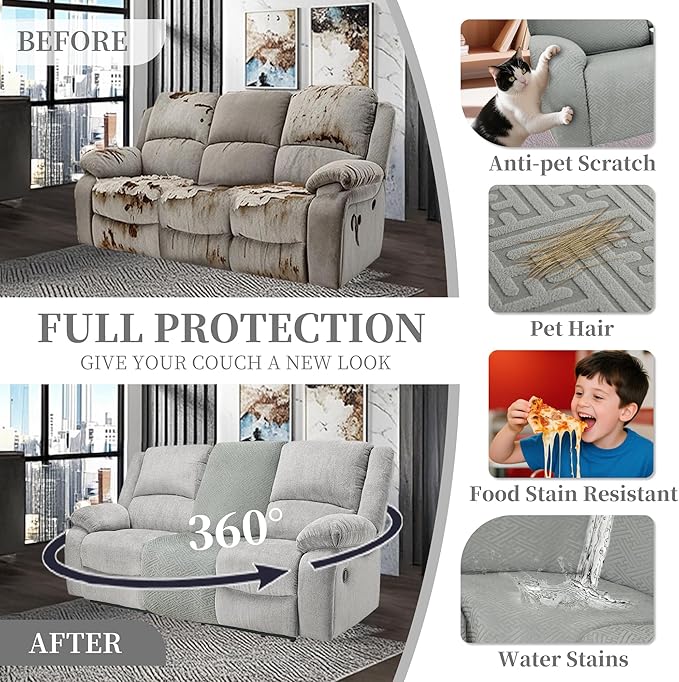 100% Waterproof Sectional Recliner Couch Covers