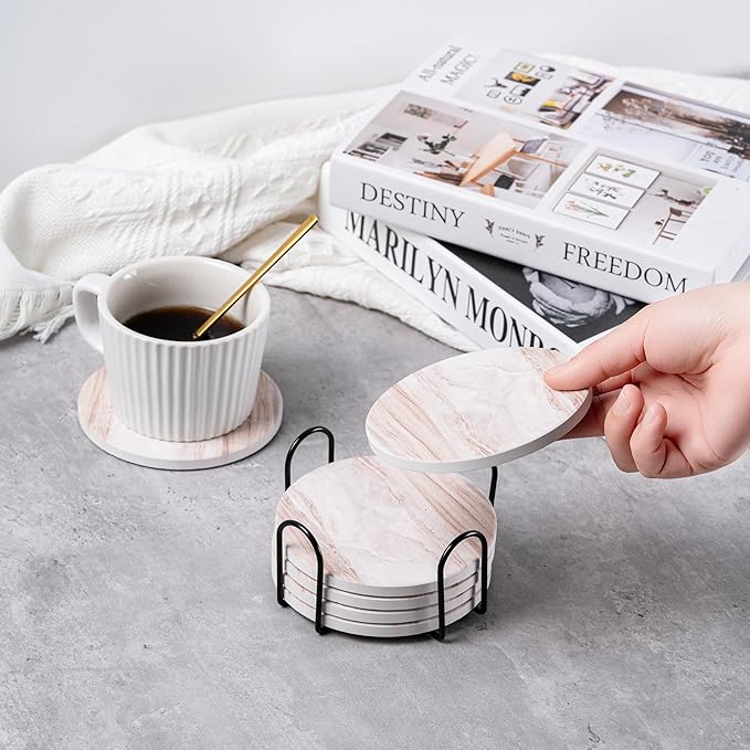 Hoewina 6Pcs Drink Coasters