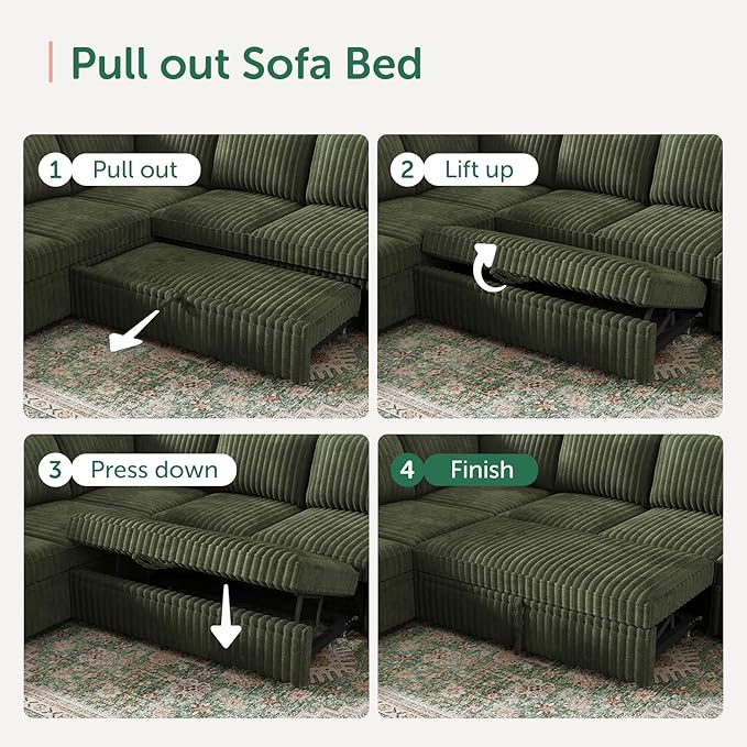 HONBAY Modular Sectional Sleeper Sofa